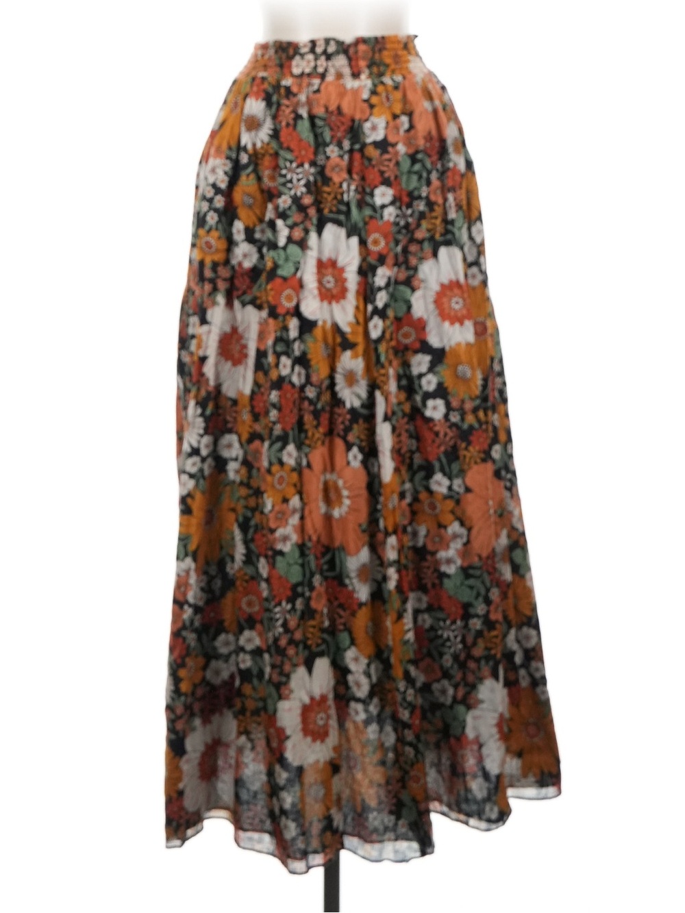 Natural Life Boho Floral Tiered Flowing Elastic Waist Maxi Skirt• Small/Medium